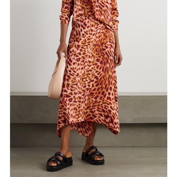 Stella McCartney Dresses & Skirts - Stella McCartney Cheetah Print Silk Midi Skirt